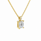 Maeva Emerald Accented Bail Lab-Grown Diamond Pendant Necklace in 14K Yellow Gold, alternate product view