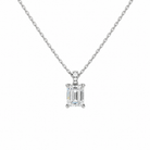 Maeva Emerald Accented Bail Lab-Grown Diamond Pendant Necklace in Platinum, front view