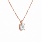 Maeva Emerald Accented Bail Diamond Pendant Necklace in 14K Rose Gold second product view