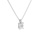 Maeva Emerald Accented Bail Diamond Pendant Necklace in 14K White Gold second product view