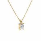 Maeva Emerald Accented Bail Diamond Pendant Necklace in 14K Yellow Gold second product view