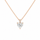 Maeva Heart Accented Bail Lab-Grown Diamond Pendant Necklace in 14K Rose Gold, front view