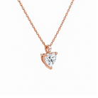 Maeva Heart Accented Bail Lab-Grown Diamond Pendant Necklace in 14K Rose Gold, alternate product view