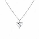 Maeva Heart Accented Bail Lab-Grown Diamond Pendant Necklace in 14K White Gold, front view