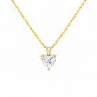 Maeva Heart Accented Bail Lab-Grown Diamond Pendant Necklace in 14K Yellow Gold, front view