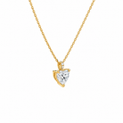 Maeva Heart Accented Bail Lab-Grown Diamond Pendant Necklace in 14K Yellow Gold, alternate product view