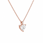 Maeva Heart Accented Bail Diamond Pendant Necklace in 14K Rose Gold second product view