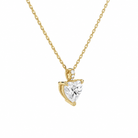 Maeva Heart Accented Bail Diamond Pendant Necklace in 14K Yellow Gold second product view