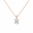 Maeva Oval Accented Bail Lab-Grown Diamond Pendant Necklace in 14K Rose Gold, front view