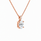 Maeva Oval Accented Bail Lab-Grown Diamond Pendant Necklace in 14K Rose Gold, alternate product view