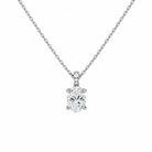 Maeva Oval Accented Bail Lab-Grown Diamond Pendant Necklace in 18K White Gold, front view