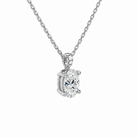 Maeva Oval Accented Bail Lab-Grown Diamond Pendant Necklace in 18K White Gold, alternate product view