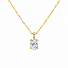 Maeva Oval Accented Bail Lab-Grown Diamond Pendant Necklace in 18K Yellow Gold, front view