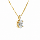 Maeva Oval Accented Bail Lab-Grown Diamond Pendant Necklace in 18K Yellow Gold, alternate product view