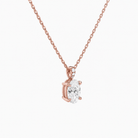 Maeva Oval Accented Bail Diamond Pendant Necklace in 14K Rose Gold second product view