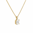 Maeva Oval Accented Bail Diamond Pendant Necklace in 14K Yellow Gold second product view