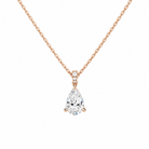 Maeva Pear Accented Bail Lab-Grown Diamond Pendant Necklace in 14K Rose Gold, front view