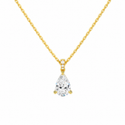 Maeva Pear Accented Bail Lab-Grown Diamond Pendant Necklace in 18K Yellow Gold, front view