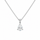 Maeva Pear Accented Bail Lab-Grown Diamond Pendant Necklace in Platinum, front view