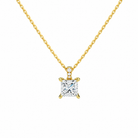 Maeva Princess Accented Bail Lab-Grown Diamond Pendant Necklace in 14K Yellow Gold, front view