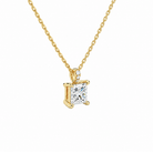 Maeva Princess Accented Bail Lab-Grown Diamond Pendant Necklace in 18K Yellow Gold, alternate product view