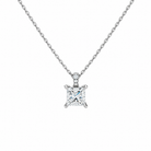 Maeva Princess Accented Bail Lab-Grown Diamond Pendant Necklace in Platinum, front view