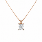 Maeva Radiant Accented Bail Lab-Grown Diamond Pendant Necklace in 14K Rose Gold, front view