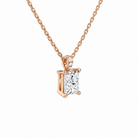 Maeva Radiant Accented Bail Lab-Grown Diamond Pendant Necklace in 14K Rose Gold, alternate product view