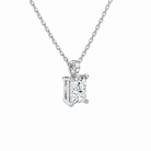Maeva Radiant Accented Bail Lab-Grown Diamond Pendant Necklace in 14K White Gold, alternate product view