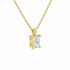 Maeva Radiant Accented Bail Lab-Grown Diamond Pendant Necklace in 14K Yellow Gold, alternate product view