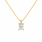Maeva Radiant Accented Bail Lab-Grown Diamond Pendant Necklace in 18K Yellow Gold, front view