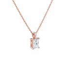 Maeva Radiant Accented Bail Diamond Pendant Necklace in 14K Rose Gold second product view