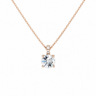 Maeva Round Accented Bail Lab-Grown Diamond Pendant Necklace in 14K Rose Gold, front view