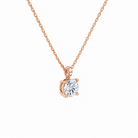 Maeva Round Accented Bail Lab-Grown Diamond Pendant Necklace in 14K Rose Gold, alternate product view