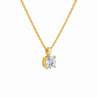 Maeva Round Accented Bail Lab-Grown Diamond Pendant Necklace in 14K Yellow Gold, alternate product view