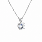 Maeva Round Accented Bail Lab-Grown Diamond Pendant Necklace in 18K White Gold, alternate product view