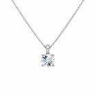Maeva Round Accented Bail Lab-Grown Diamond Pendant Necklace in Platinum, front view