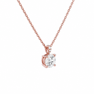 Maeva Round Accented Bail Diamond Pendant Necklace in 14K Rose Gold second product view