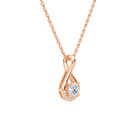 Nelle Cushion Accented Twist Lab-Grown Diamond Pendant Necklace in 14K Rose Gold, alternate product view