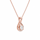 Nelle Cushion Accented Twist Diamond Pendant Necklace in 14K Rose Gold second product view