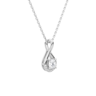 Nelle Cushion Accented Twist Diamond Pendant Necklace in 18K White Gold second product view