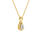 Nelle Pear Accented Twist Lab-Grown Diamond Pendant Necklace in 14K Yellow Gold, alternate product view