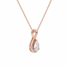 Nelle Pear Accented Twist Diamond Pendant Necklace in 14K Rose Gold second product view