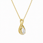 Nelle Pear Accented Twist Diamond Pendant Necklace in 14K Yellow Gold second product view
