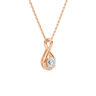 Nelle Round Accented Twist Lab-Grown Diamond Pendant Necklace in 14K Rose Gold, alternate product view