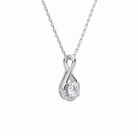 Nelle Round Accented Twist Lab-Grown Diamond Pendant Necklace in Platinum, alternate product view