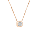 Sienna Asscher Bezel Solitaire Lab-Grown Diamond Necklace in 14K Rose Gold, alternate product view