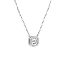 Sienna Asscher Bezel Solitaire Lab-Grown Diamond Necklace in 14K White Gold, alternate product view
