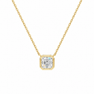 Sienna Asscher Bezel Solitaire Lab-Grown Diamond Necklace in 18K Yellow Gold, front view