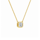 Sienna Asscher Bezel Solitaire Lab-Grown Diamond Necklace in 18K Yellow Gold, alternate product view